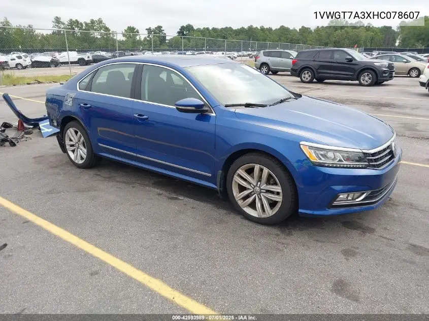 2017 Volkswagen Passat 1.8T Se VIN: 1VWGT7A3XHC078607 Lot: 42593989