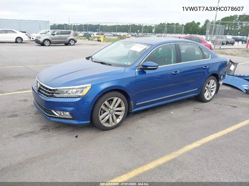 2017 Volkswagen Passat 1.8T Se VIN: 1VWGT7A3XHC078607 Lot: 42593989