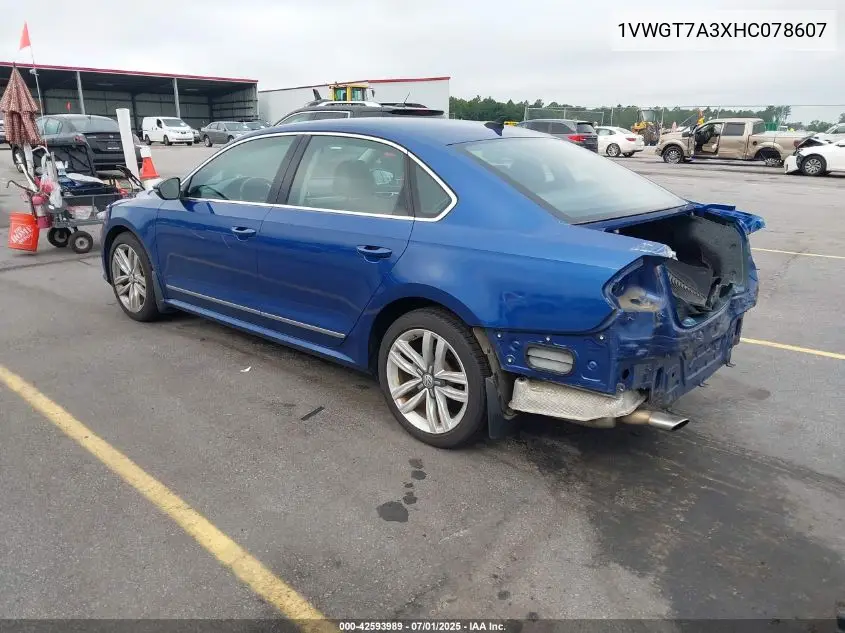 2017 Volkswagen Passat 1.8T Se VIN: 1VWGT7A3XHC078607 Lot: 42593989