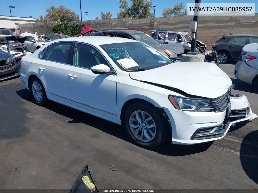 2017 Volkswagen Passat 1.8T S VIN: 1VWAT7A39HC085957 Lot: 42619605
