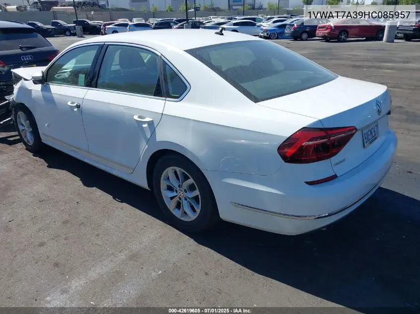 2017 Volkswagen Passat 1.8T S VIN: 1VWAT7A39HC085957 Lot: 42619605