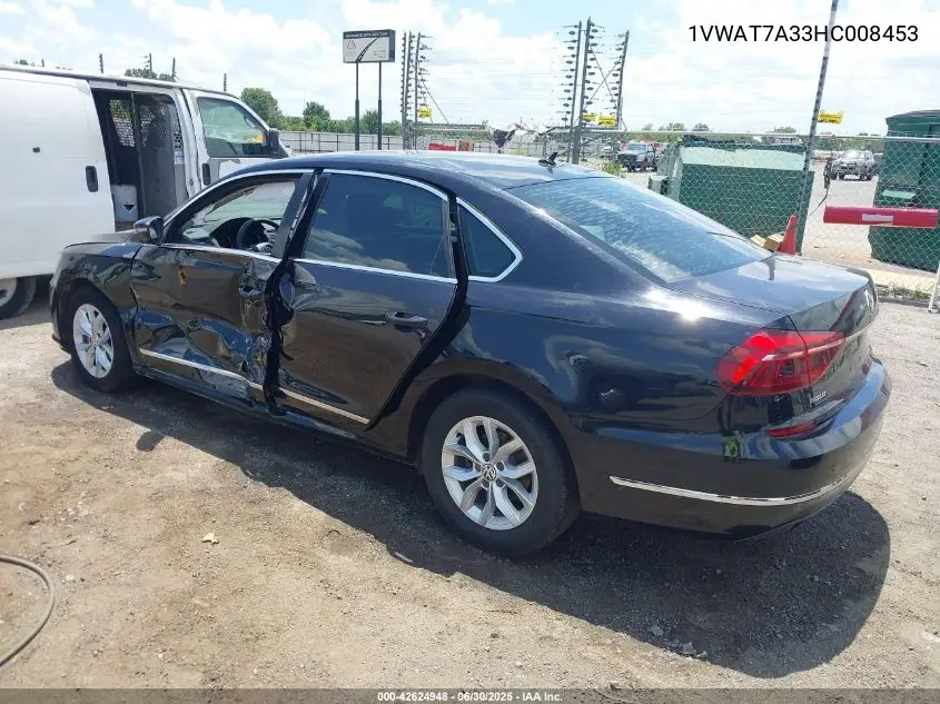 1vwat7a33hc008453 1VWAT7A33HC008453 2017 Volkswagen Passat 1.8T S