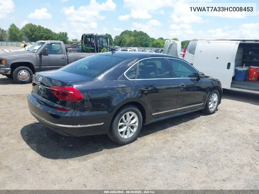 1vwat7a33hc008453 1VWAT7A33HC008453 2017 Volkswagen Passat 1.8T S