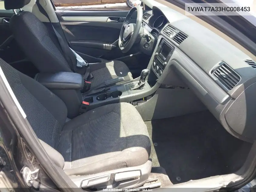 1vwat7a33hc008453 1VWAT7A33HC008453 2017 Volkswagen Passat 1.8T S
