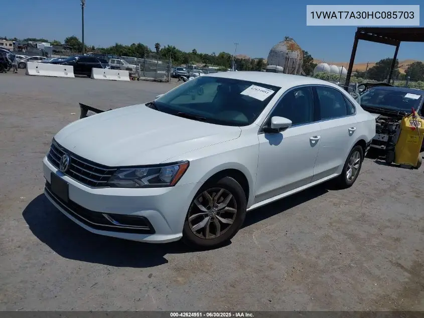 1vwat7a30hc085703 1VWAT7A30HC085703 2017 Volkswagen Passat 1.8T S