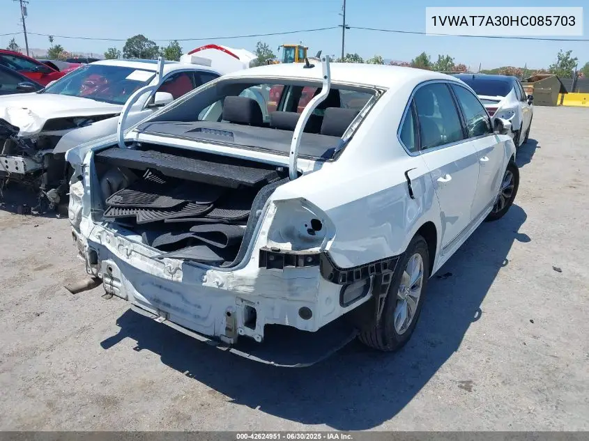 1vwat7a30hc085703 1VWAT7A30HC085703 2017 Volkswagen Passat 1.8T S