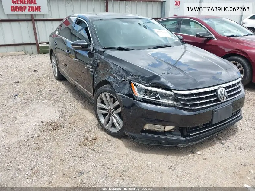 2017 Volkswagen Passat 1.8T Se VIN: 1VWGT7A39HC062768 Lot: 42650920