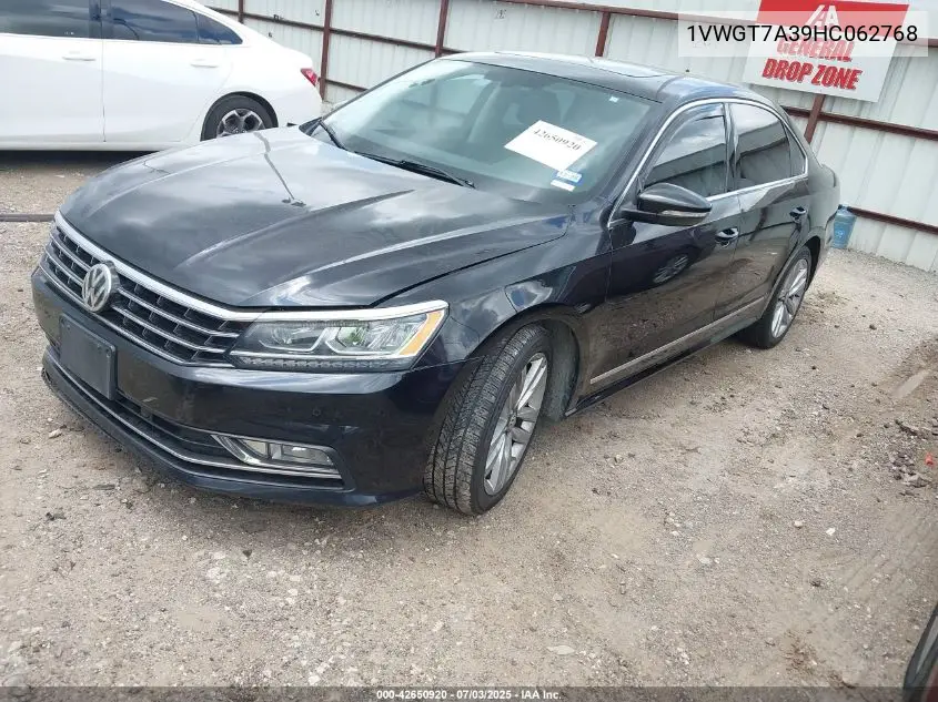 2017 Volkswagen Passat 1.8T Se VIN: 1VWGT7A39HC062768 Lot: 42650920