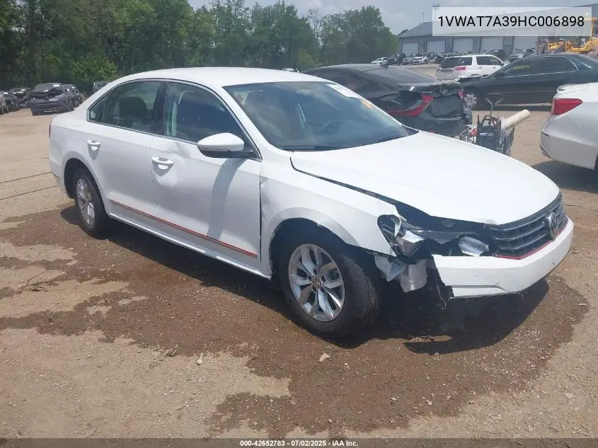 2017 Volkswagen Passat 1.8T S VIN: 1VWAT7A39HC006898 Lot: 42652783