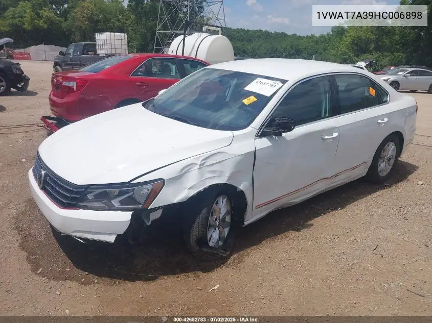 2017 Volkswagen Passat 1.8T S VIN: 1VWAT7A39HC006898 Lot: 42652783