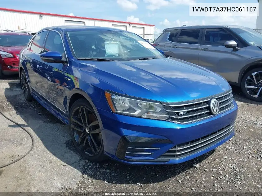 2017 Volkswagen Passat 1.8T R-Line VIN: 1VWDT7A37HC061167 Lot: 42723196