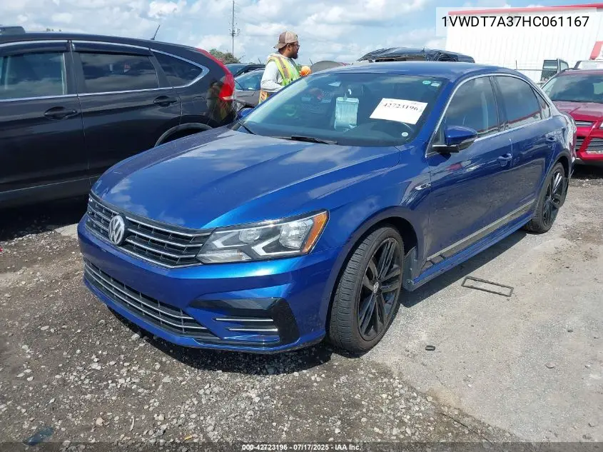 2017 Volkswagen Passat 1.8T R-Line VIN: 1VWDT7A37HC061167 Lot: 42723196