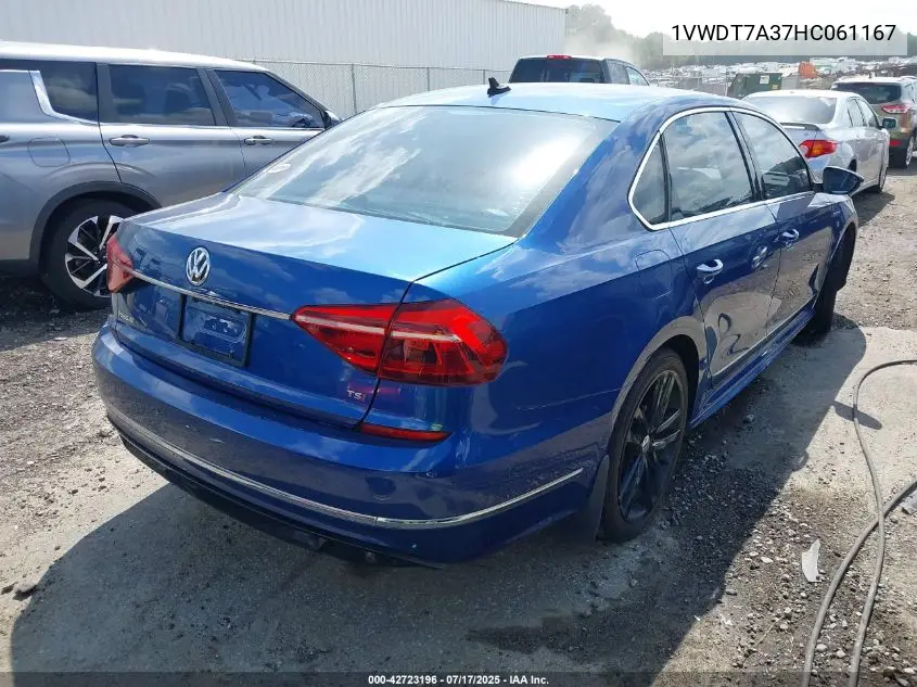 2017 Volkswagen Passat 1.8T R-Line VIN: 1VWDT7A37HC061167 Lot: 42723196