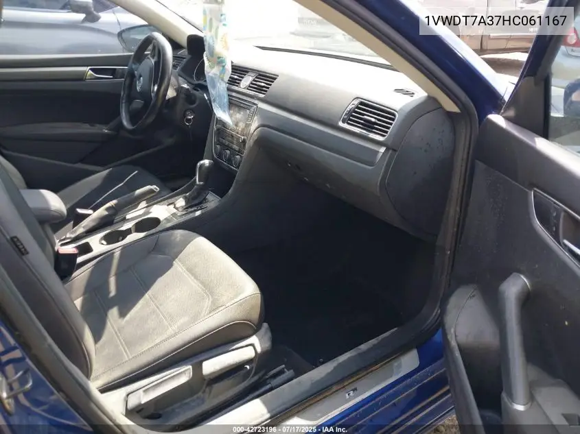 2017 Volkswagen Passat 1.8T R-Line VIN: 1VWDT7A37HC061167 Lot: 42723196