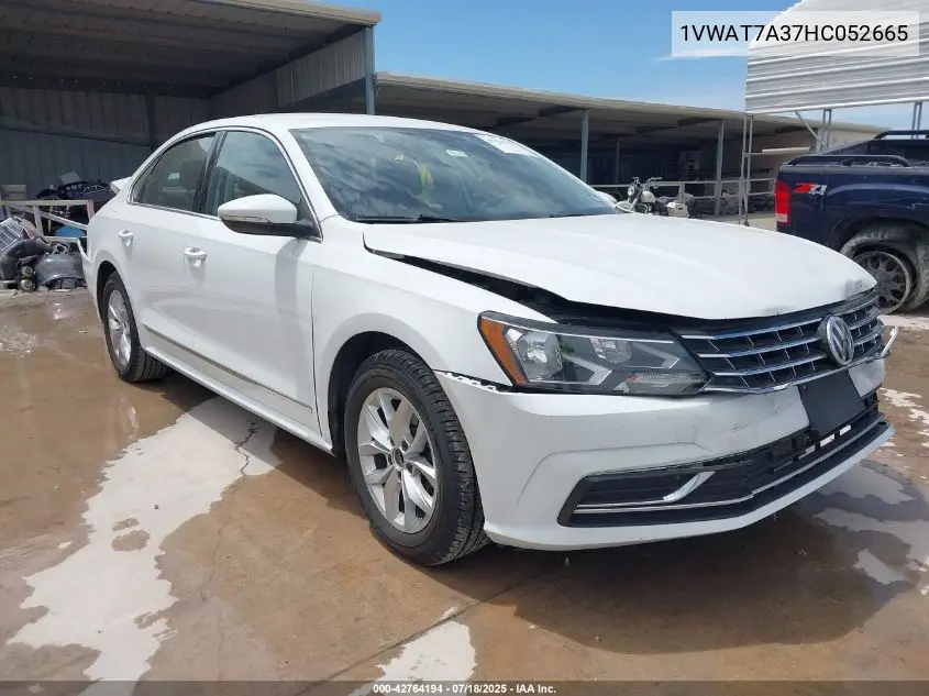 2017 Volkswagen Passat 1.8T S VIN: 1VWAT7A37HC052665 Lot: 42764194