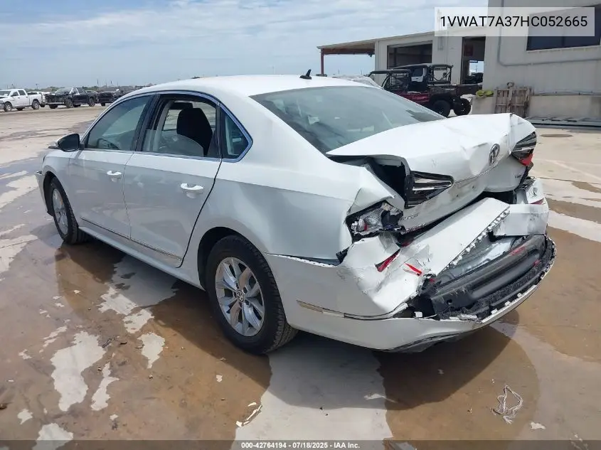 2017 Volkswagen Passat 1.8T S VIN: 1VWAT7A37HC052665 Lot: 42764194