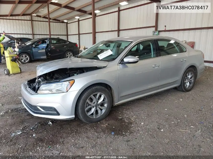 2017 Volkswagen Passat 1.8T S VIN: 1VWAT7A38HC078417 Lot: 42771537