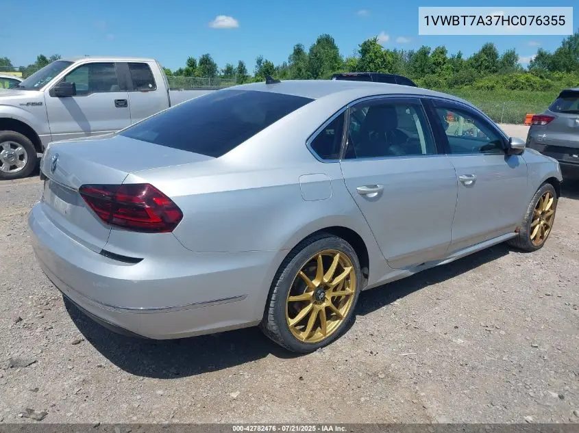 2017 Volkswagen Passat 1.8T Se VIN: 1VWBT7A37HC076355 Lot: 42782476