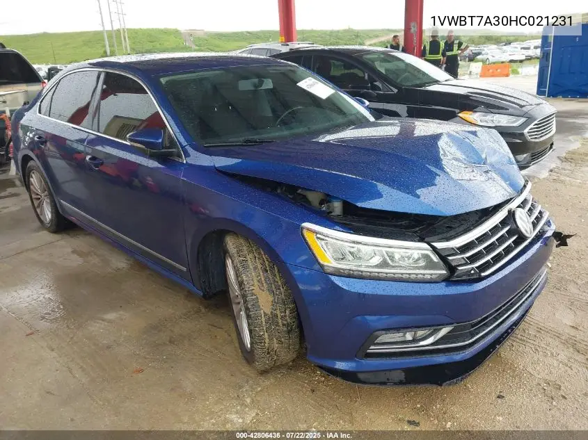 2017 Volkswagen Passat 1.8T Se VIN: 1VWBT7A30HC021231 Lot: 42806436