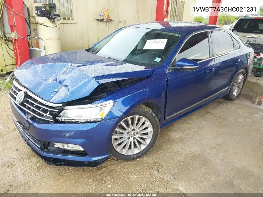 2017 Volkswagen Passat 1.8T Se VIN: 1VWBT7A30HC021231 Lot: 42806436