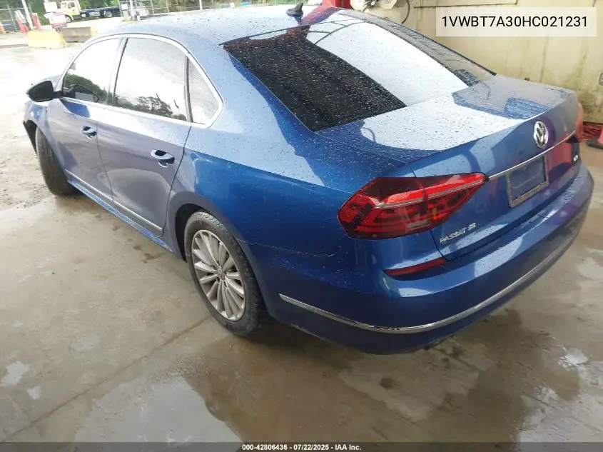2017 Volkswagen Passat 1.8T Se VIN: 1VWBT7A30HC021231 Lot: 42806436