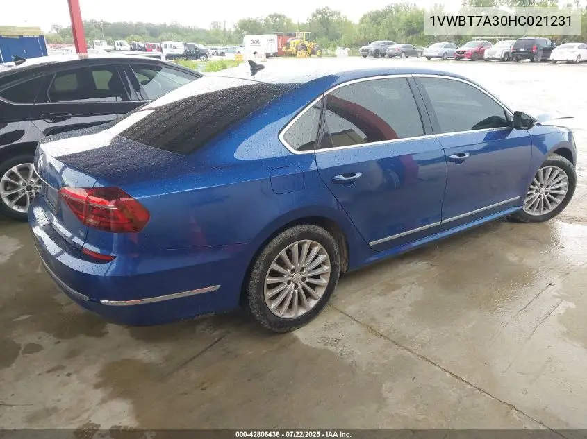 2017 Volkswagen Passat 1.8T Se VIN: 1VWBT7A30HC021231 Lot: 42806436