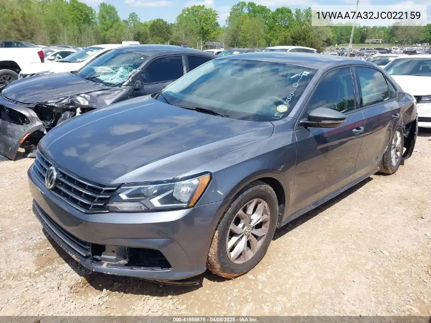2018 Volkswagen Passat 2.0T R-Line/2.0T S VIN: 1VWAA7A32JC022159 Lot: 41988875
