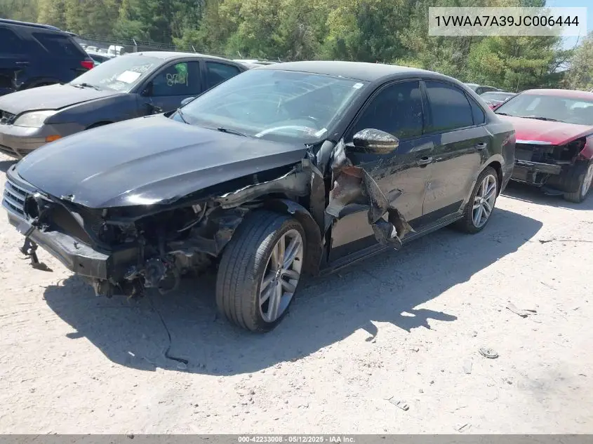 2018 Volkswagen Passat 2.0T R-Line/2.0T S VIN: 1VWAA7A39JC006444 Lot: 42233008