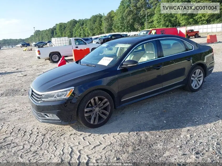 2018 Volkswagen Passat 2.0T Sel Premium VIN: 1VWCA7A3XJC001004 Lot: 42757135