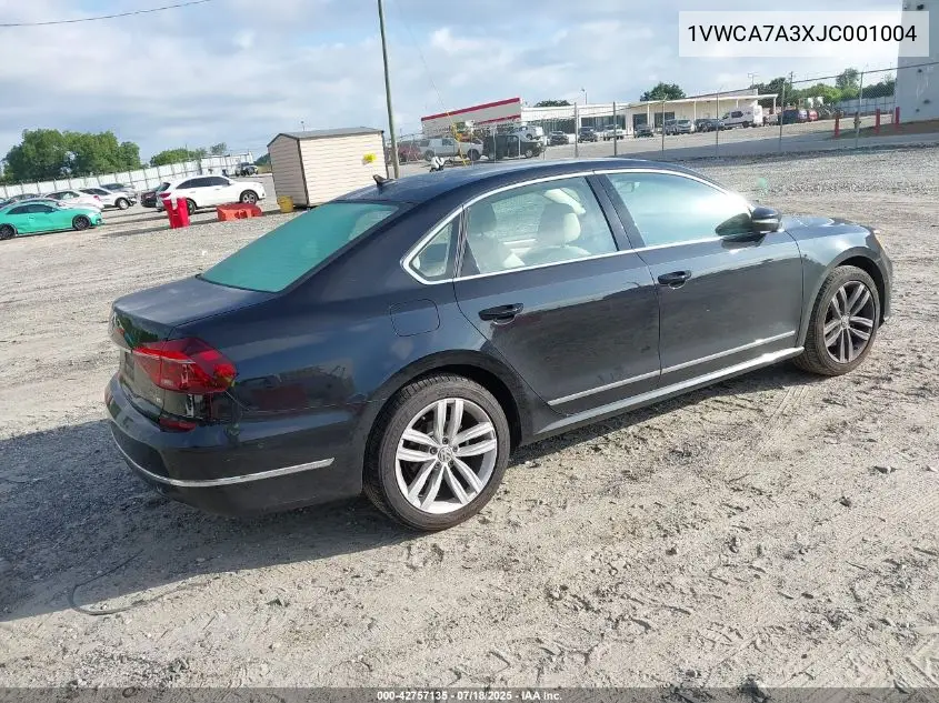 2018 Volkswagen Passat 2.0T Sel Premium VIN: 1VWCA7A3XJC001004 Lot: 42757135
