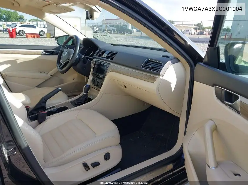 2018 Volkswagen Passat 2.0T Sel Premium VIN: 1VWCA7A3XJC001004 Lot: 42757135