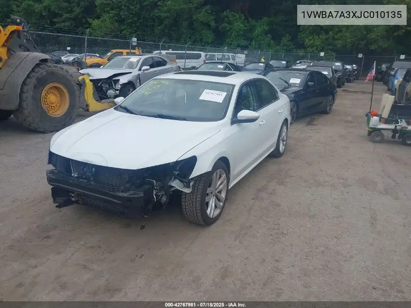 2018 Volkswagen Passat 2.0T Se VIN: 1VWBA7A3XJC010135 Lot: 42767981