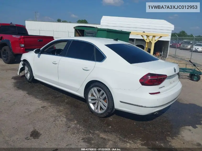 2018 Volkswagen Passat 2.0T Se VIN: 1VWBA7A3XJC012953 Lot: 42782032