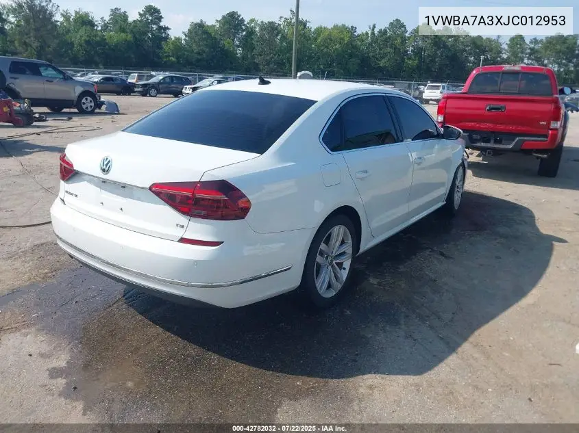 2018 Volkswagen Passat 2.0T Se VIN: 1VWBA7A3XJC012953 Lot: 42782032