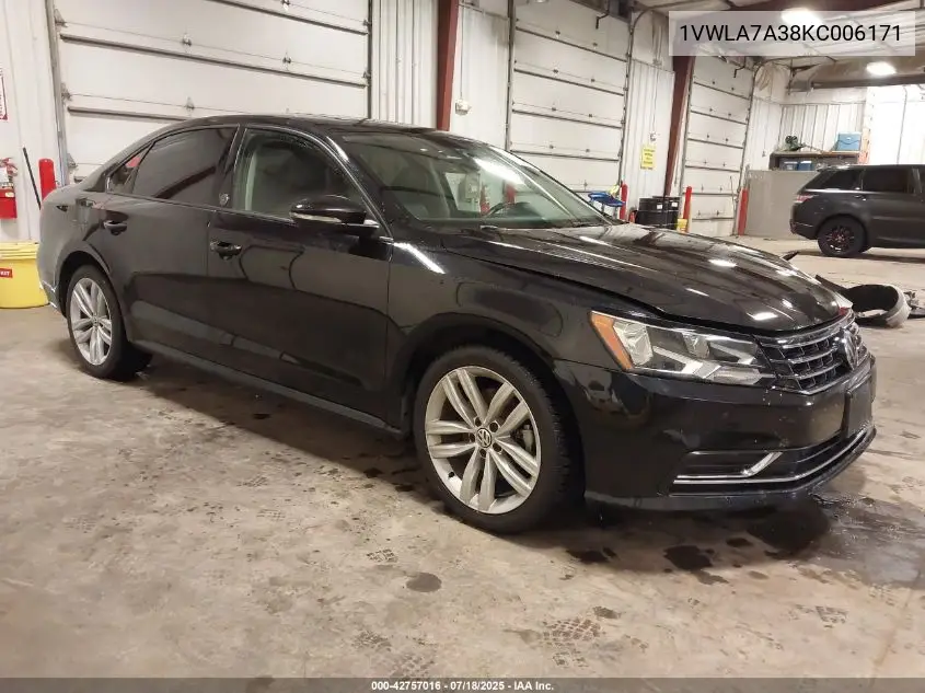2019 Volkswagen Passat 2.0T Wolfsburg Edition VIN: 1VWLA7A38KC006171 Lot: 42757016