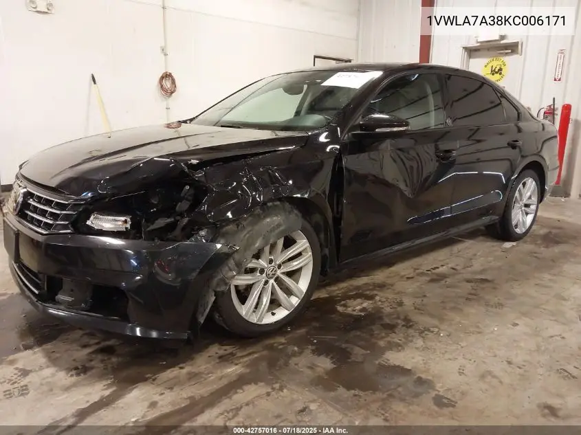 2019 Volkswagen Passat 2.0T Wolfsburg Edition VIN: 1VWLA7A38KC006171 Lot: 42757016