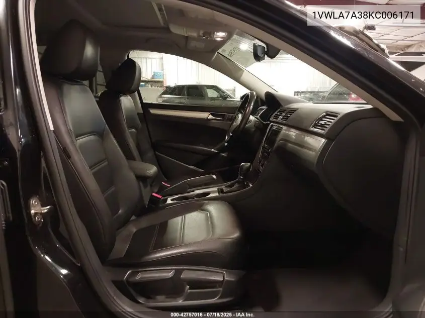 2019 Volkswagen Passat 2.0T Wolfsburg Edition VIN: 1VWLA7A38KC006171 Lot: 42757016
