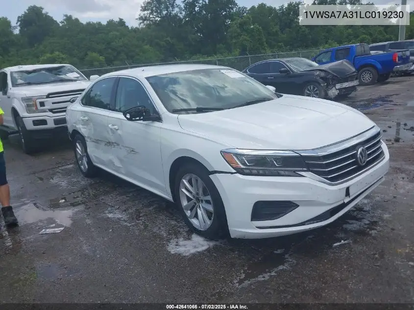 2020 Volkswagen Passat 2.0T Se VIN: 1VWSA7A31LC019230 Lot: 42641066