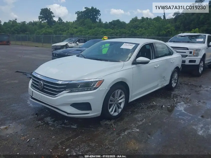 2020 Volkswagen Passat 2.0T Se VIN: 1VWSA7A31LC019230 Lot: 42641066