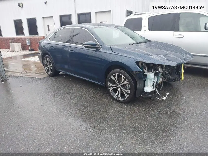 2021 Volkswagen Passat 2.0T Se VIN: 1VWSA7A37MC014969 Lot: 42211712