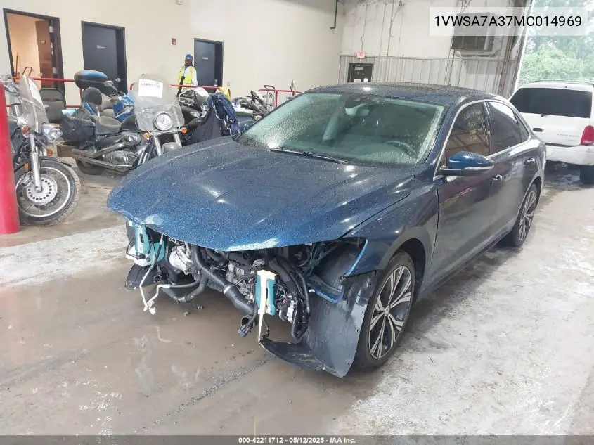 2021 Volkswagen Passat 2.0T Se VIN: 1VWSA7A37MC014969 Lot: 42211712