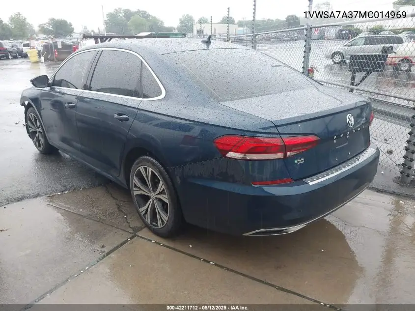 2021 Volkswagen Passat 2.0T Se VIN: 1VWSA7A37MC014969 Lot: 42211712