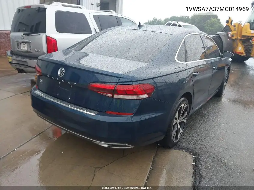 2021 Volkswagen Passat 2.0T Se VIN: 1VWSA7A37MC014969 Lot: 42211712