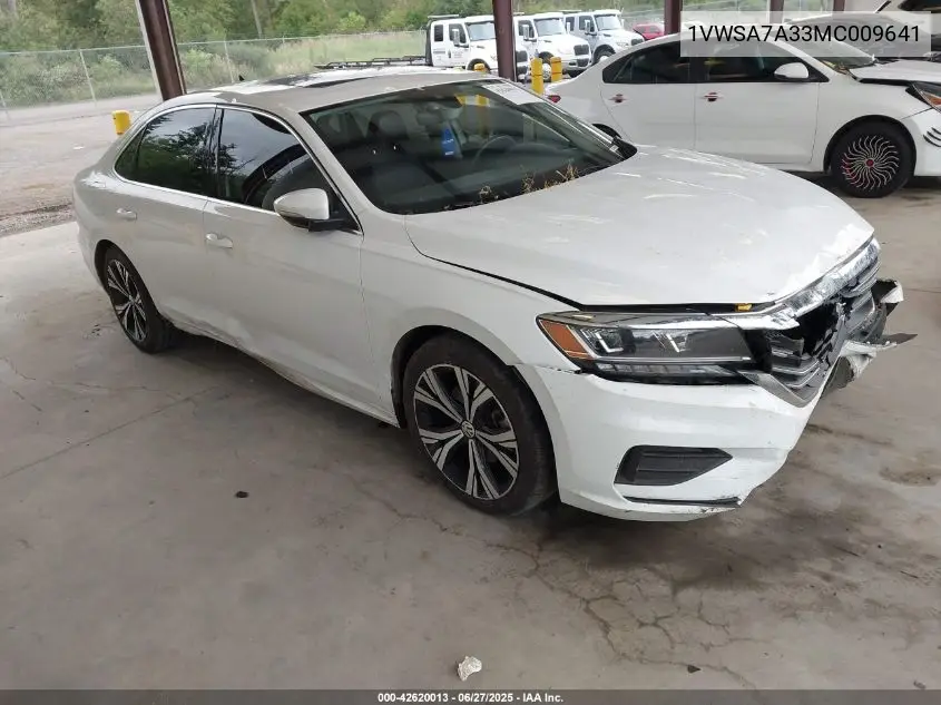 2021 Volkswagen Passat 2.0T Se VIN: 1VWSA7A33MC009641 Lot: 42620013
