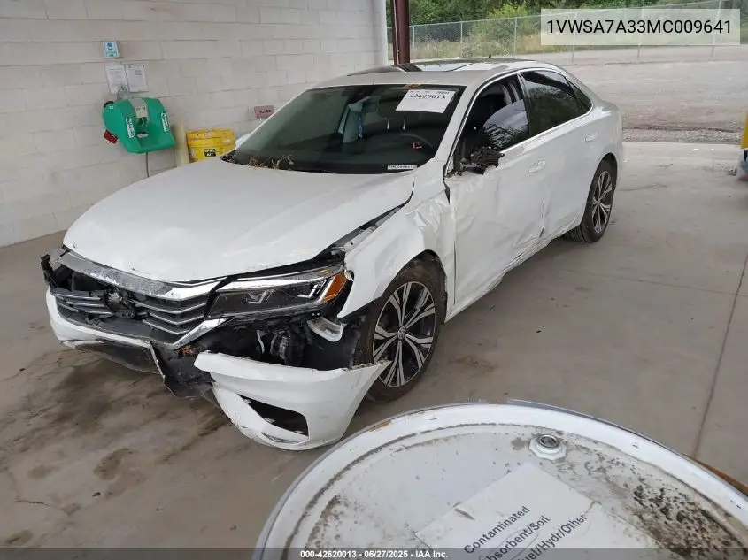 2021 Volkswagen Passat 2.0T Se VIN: 1VWSA7A33MC009641 Lot: 42620013