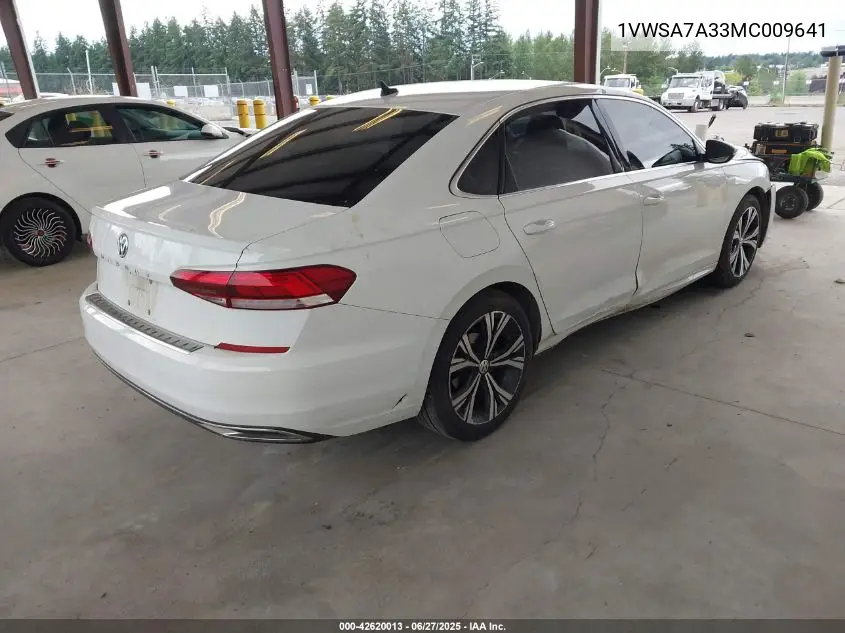 2021 Volkswagen Passat 2.0T Se VIN: 1VWSA7A33MC009641 Lot: 42620013