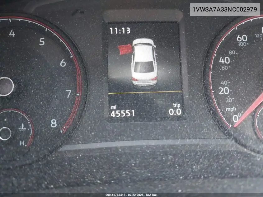 2022 Volkswagen Passat 2.0T Se VIN: 1VWSA7A33NC002979 Lot: 42763418