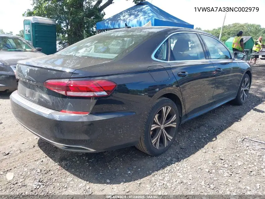 2022 Volkswagen Passat 2.0T Se VIN: 1VWSA7A33NC002979 Lot: 42763418