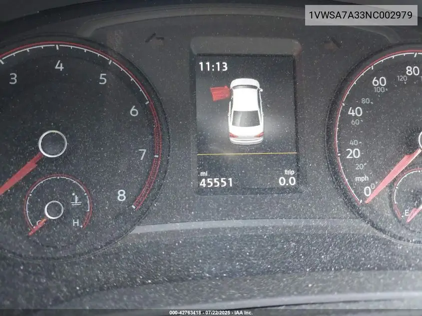 2022 Volkswagen Passat 2.0T Se VIN: 1VWSA7A33NC002979 Lot: 42763418