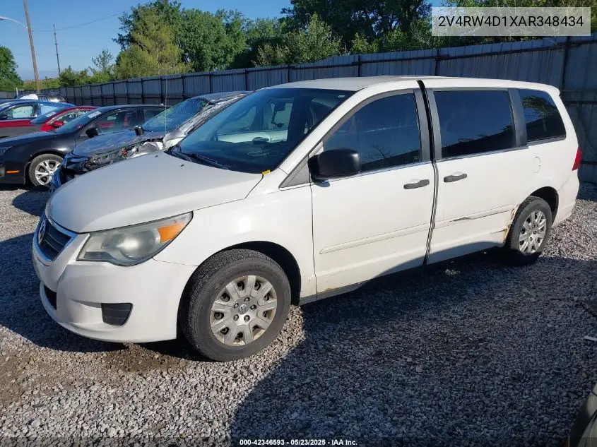 2010 Volkswagen Routan S VIN: 2V4RW4D1XAR348434 Lot: 42346593